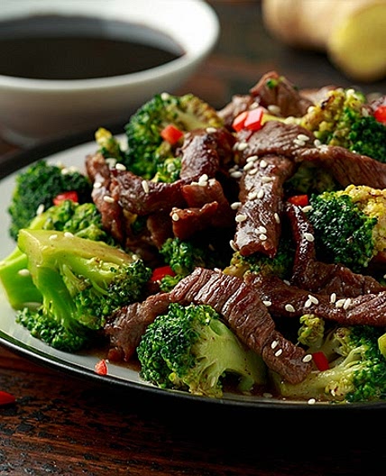 Beef and broccoli for two