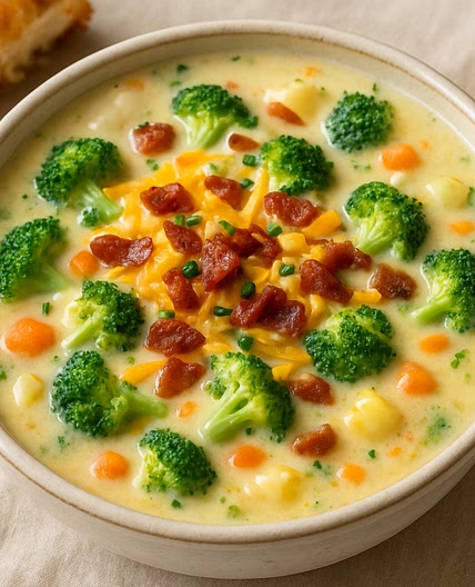 LOADED BROCCOLI-CHEESE POTATO CHOWDER