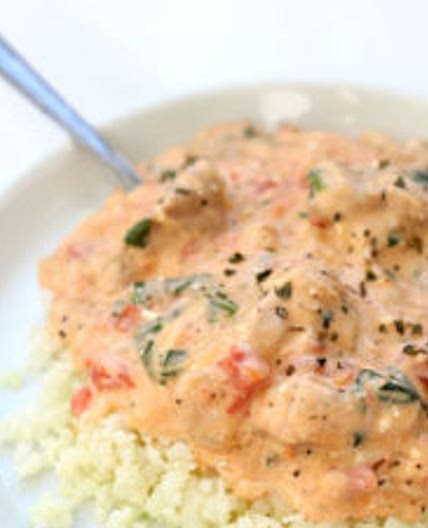 Slow Cooker Creamy Tomato Spinach Chicken