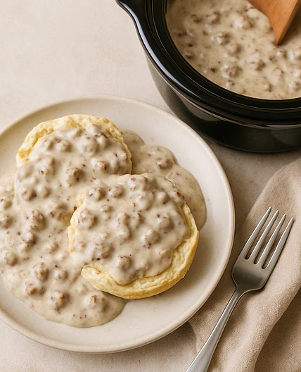 Crockpot Sausage Gravy (Beginner-Friendly + Step-by-Step Cues)