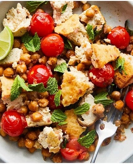 Masala Chickpeas With Tofu and Blistered Tomatoes