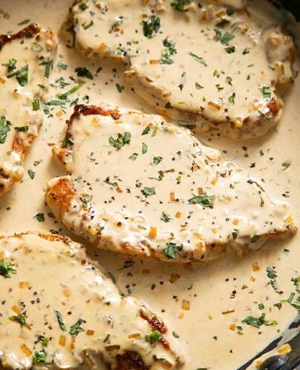 Mustard pork chops