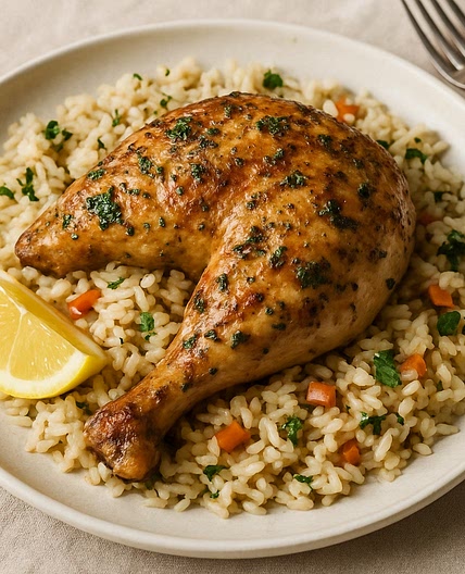 HERB-ROASTED CHICKEN LEG & SAVORY RICE