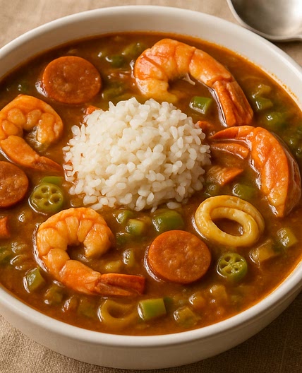 Mrs. Soulé's Seafood Gumbo by Edith Menard. Holly Beach, La.