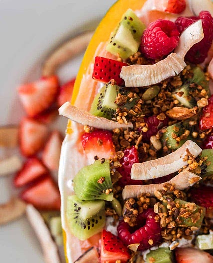 Papaya Breakfast Bowl (Easy Papaya Protein Yogurt Bowl with Granola)