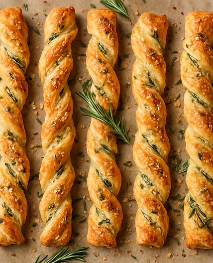 Savory Garlic, Rosemary & Parmesan Twists