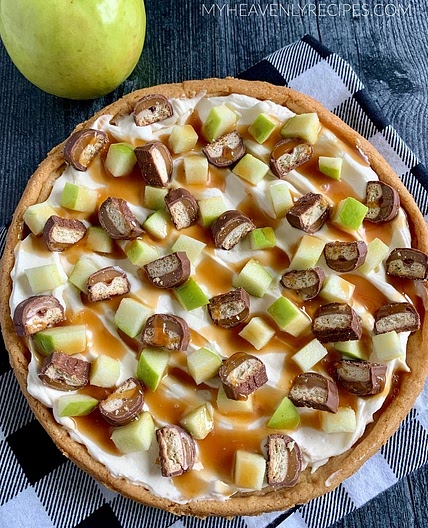 Caramel Apple Dessert Cookie Pizza