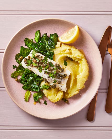 Cod En Papillote With Lemon-Caper Butter & Mash