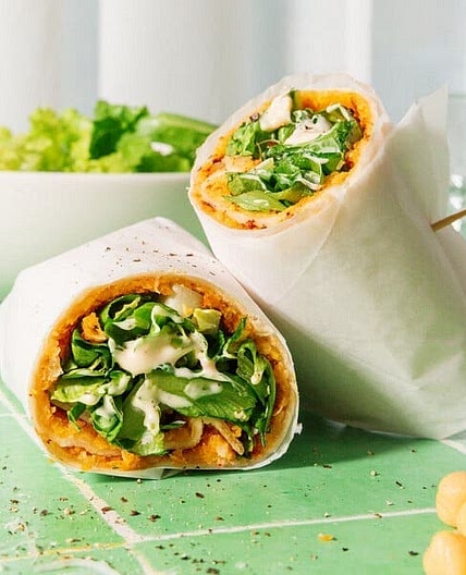 Smashed Chickpea Caesar Wrap