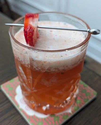 Strawberry Basil Bourbon Lemonade