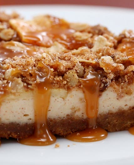 Caramel Apple Crumble Cheesecake Recipe by Tasty