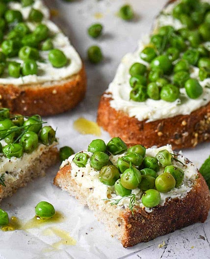 Spring Pea Toast with Mascarpone and Lemon