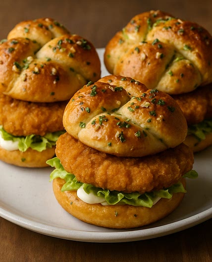 Garlic Knot McChicken Sliders