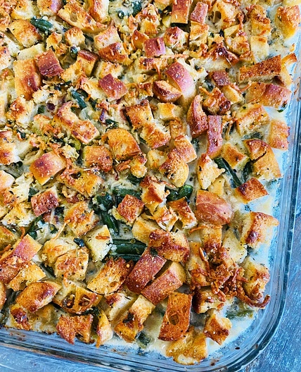 Bacon Parmesan Green Bean Casserole