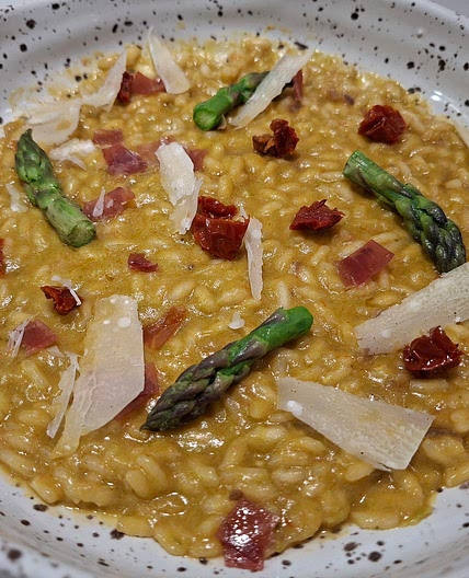 Risotto - Asparagus, Dried Tomatoes and Prosciutto Crudo