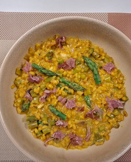 Risotto - Saffron, Asparagus and Speck