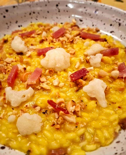 Risotto - Saffron, Cauliflower , Speck and Walnuts