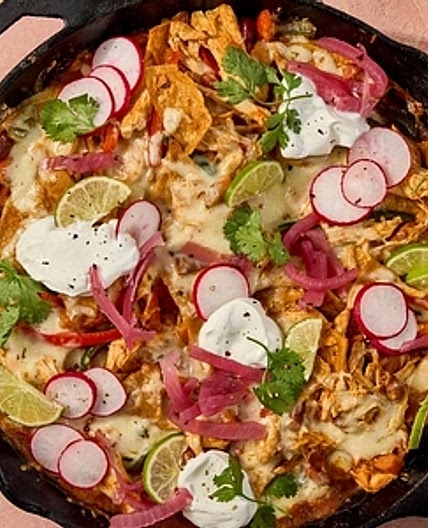 High-Protein Chicken & Sweet Potato Enchilada Skillet