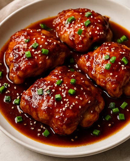 STICKY GINGER SOY CHICKEN THIGHS