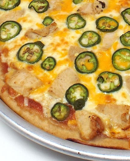 Three Cheese Chicken and Jalapeno Deep Dish Pizza