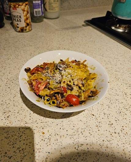 Mushroom and leek pasta