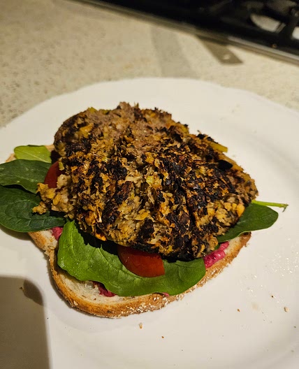 Mushroom Flax Bean Burger