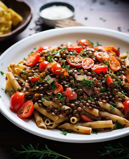 Mediterranean Lentil Pasta
