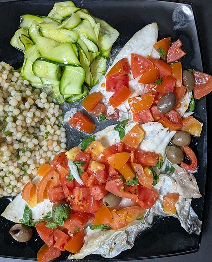 ORATA AL CARTOCCIO E COUSCOUS DI ZUCCHINE