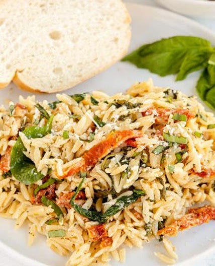Sundried Tomato Boursin Baked Orzo