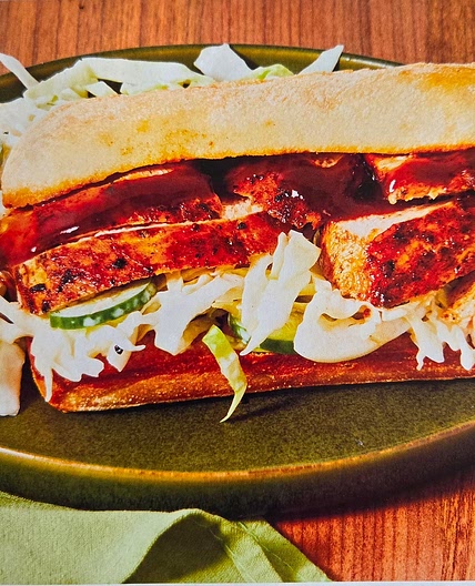 BBQ-Sauced Chicken Sandwiches with Dilly Coleslaw