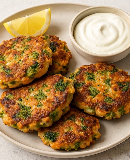 Salmon + Broccoli Fritters