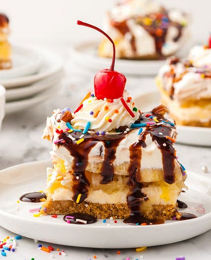 No-Bake Banana Split Cake