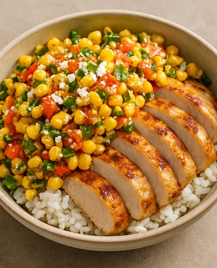 Street Corn Salsa (for chicken rice bowls)