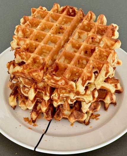 Savory Brussels waffles with blue cheese and bacon
