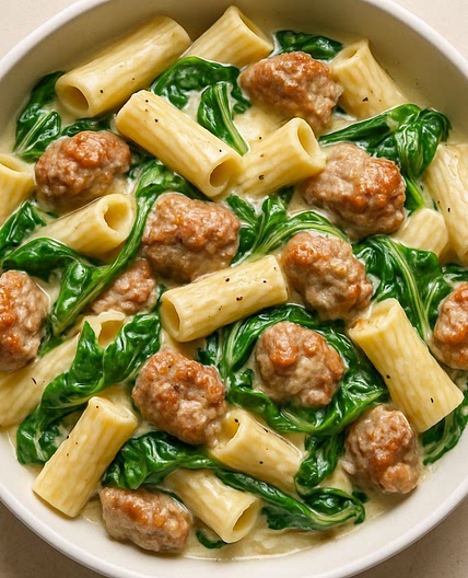 Creamy Sausage & Spinach Pasta