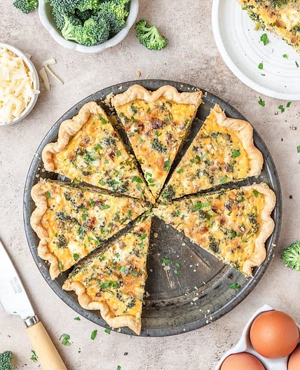 Broccoli Cheddar Quiche