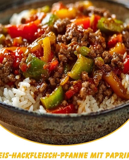 Reis-Hackfleisch-Pfanne mit Paprika