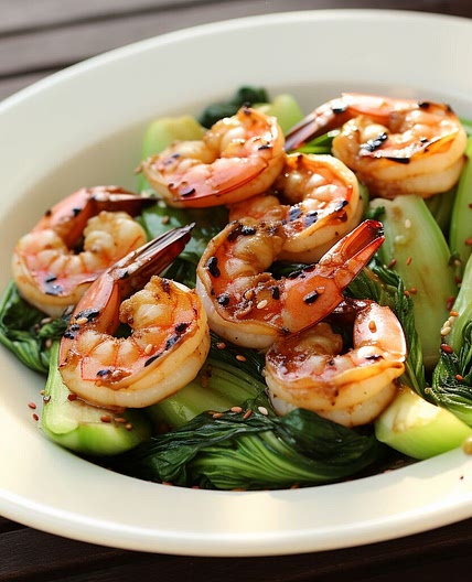 Grilled Shrimp and Bok Choy Salad