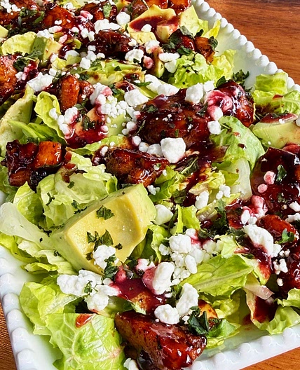 Blackberry Lime Chicken Avocado Salads