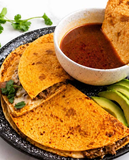 Birria Quesadilla with Consume (Instant Pot Method)
