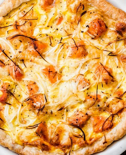 Quiche au poireau et saumon fumé