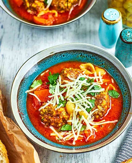 Homemade Italian Meatball Soup