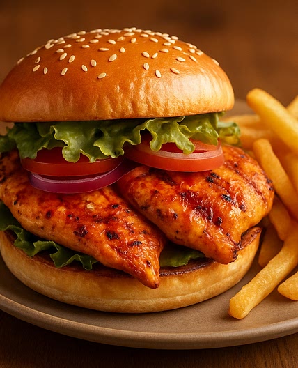 Piri Piri Butterfly Chicken Burger
