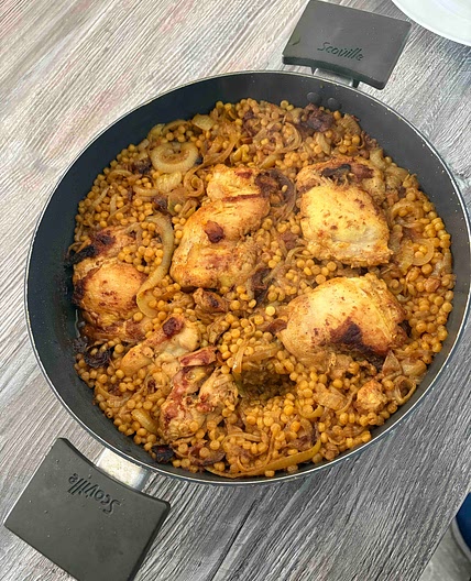 Israeli Giant Couscous with Chicken.