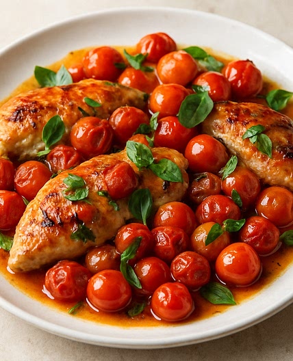 Chicken with Cherry Tomato–Basil Sauce 2 pt