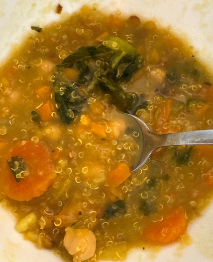 Butternut quinoa kale soup