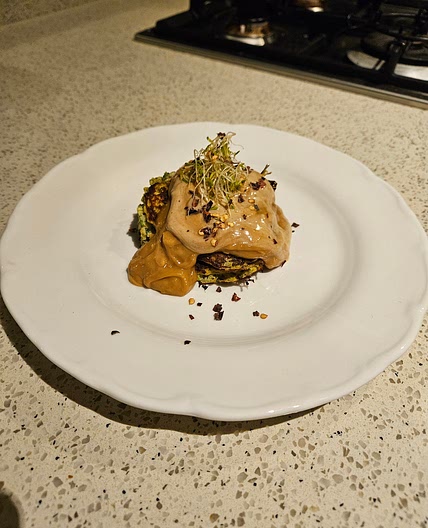 Zucchini Fritters with Peanut Sauce