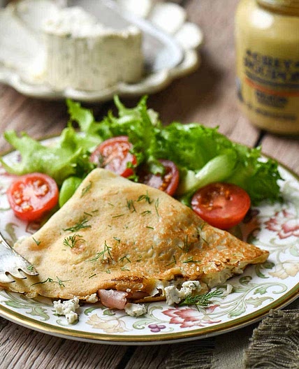 Savory Crepes with Boursin Cheese and Ham
