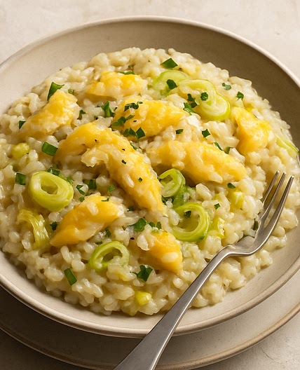 Smoked haddock & leek risotto