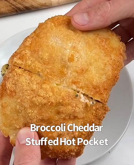 Crispy Broccoli Cheddar Stuffed High Protein Hot Pocket